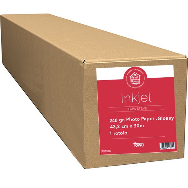 Carta per plotter Inkjet 43,2cm x 30mt 240gr. Glossy FS1998 Carta per plotter Inkjet 43,2cm x 30mt 240gr. Glossy FS1998
